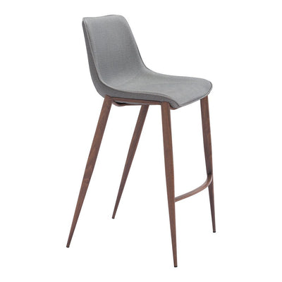 Banco Alto para Bistró - ZUO MAGNUS 53x55 109938 - Varios Colores - Asiento y Respaldo Tapizados en Piel Sintética - 109938 - Zuo - NOGAL BEAT - Banco Comercial