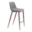 Banco Alto para Bistró - ZUO MAGNUS 53x55 109938 - Varios Colores - Asiento y Respaldo Tapizados en Piel Sintética - 109938 - Zuo - NOGAL BEAT - Banco Comercial