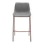 Banco Alto para Bistró - ZUO MAGNUS 53x55 109938 - Varios Colores - Asiento y Respaldo Tapizados en Piel Sintética - 109938 - Zuo - NOGAL BEAT - Banco Comercial