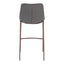 Banco Alto para Bistró - ZUO MAGNUS 53x55 109938 - Varios Colores - Asiento y Respaldo Tapizados en Piel Sintética - 109938 - Zuo - NOGAL BEAT - Banco Comercial