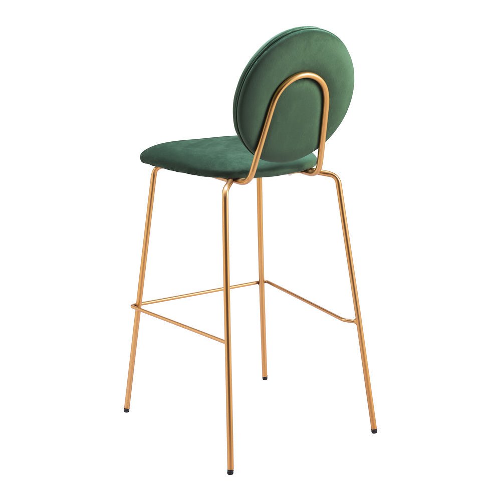 Banco Alto para Bistró - ZUO ODESSA - Varios Colores - Asiento y Respaldo Tapizados en Tela Tipo Terciopelo - 109806 - Zuo - NOGAL BEAT - Banco Comercial
