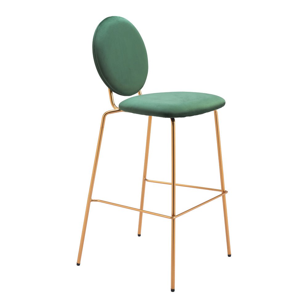 Banco Alto para Bistró - ZUO ODESSA - Varios Colores - Asiento y Respaldo Tapizados en Tela Tipo Terciopelo - 109806 - Zuo - NOGAL BEAT - Banco Comercial