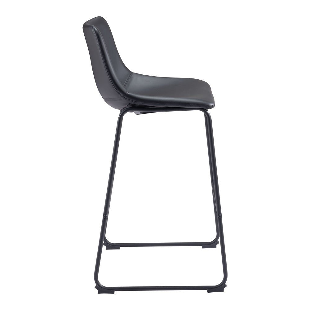 Banco Alto para Bistró - ZUO SMART - Varios Colores - Asiento y Respaldo Tapizados en Piel Sintética - 109650 - Zuo - NOGAL BEAT - Banco Comercial
