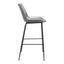 Banco Alto para Cafetería - ZUO BYRON - Gris - Asiento y Respaldo Tapizados en Piel Sintética - 101772 - Zuo - NOGAL BEAT - Banco Comercial