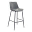Banco Alto para Cafetería - ZUO BYRON - Gris - Asiento y Respaldo Tapizados en Piel Sintética - 101772 - Zuo - NOGAL BEAT - Banco Comercial