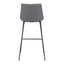 Banco Alto para Cafetería - ZUO BYRON - Gris - Asiento y Respaldo Tapizados en Piel Sintética - 101772 - Zuo - NOGAL BEAT - Banco Comercial
