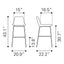 Banco Alto para Cafetería - ZUO BYRON - Gris - Asiento y Respaldo Tapizados en Piel Sintética - 101772 - Zuo - NOGAL BEAT - Banco Comercial