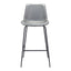 Banco Alto para Cafetería - ZUO BYRON - Gris - Asiento y Respaldo Tapizados en Piel Sintética - 101772 - Zuo - NOGAL BEAT - Banco Comercial
