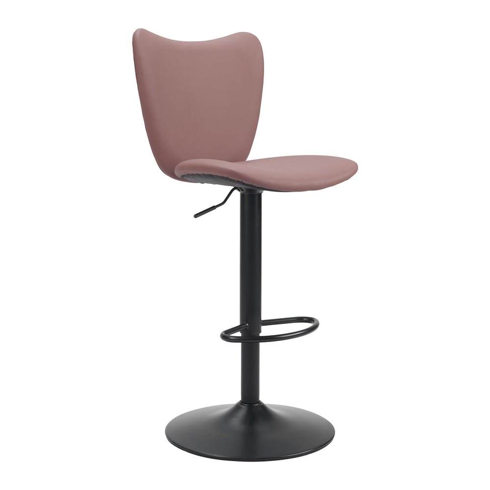 Banco Alto para Cafetería - ZUO ELEVATE - Café - Asiento y Respaldo Tapizados en Piel Sintética - 110285 - Zuo - NOGAL BEAT - Banco Comercial
