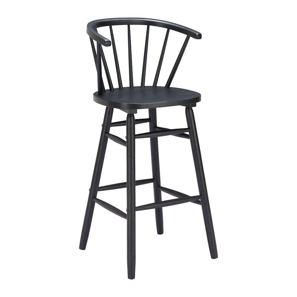 Banco Alto para Cafetería - ZUO STENGER - Varios Colores - Asiento y Estructura en Madera de Hule Pintada - 110524 - Zuo - NOGAL BEAT - Banco Comercial