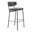 Banco Alto para Cantina - ZUO CHARON - Varios Colores - Asiento y Respaldo Tapizados en Piel Sintética - 110261 - Zuo - NOGAL BEAT - Banco Comercial
