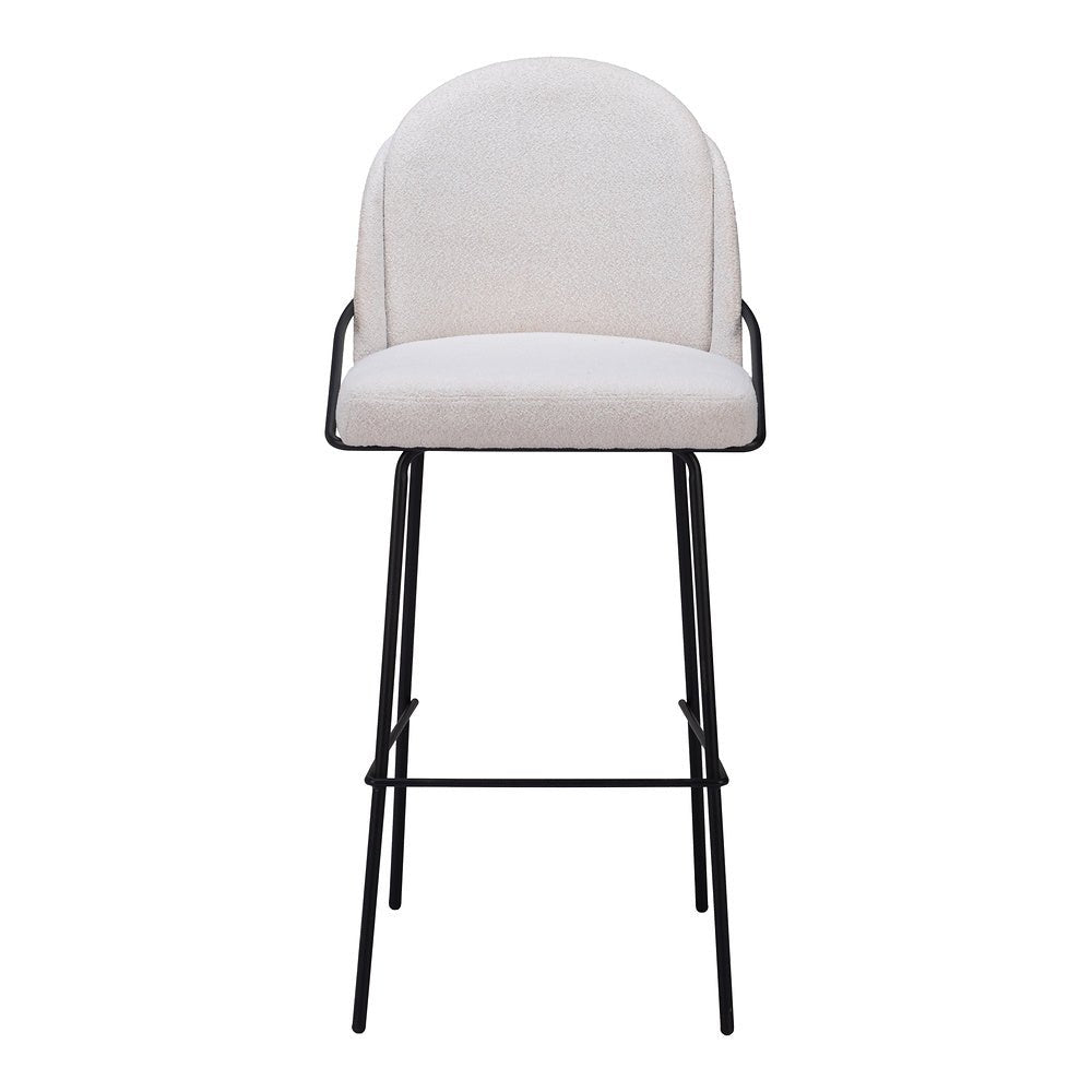 Banco Alto para Cantina - ZUO JAMBI - Varios Colores - Asiento y Respaldo Tapizados en Tela Tipo Borrego - 109969 - Zuo - NOGAL BEAT - Banco Comercial