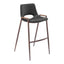 Banco Alto para Comedor de Empresa - ZUO DESI 53x55 101697 - Varios Colores - Asiento y Respaldo Tapizados en Piel Sintética - 101697 - Zuo - NOGAL BEAT - Banco Comercial