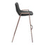 Banco Alto para Comedor de Empresa - ZUO DESI 53x55 101697 - Varios Colores - Asiento y Respaldo Tapizados en Piel Sintética - 101697 - Zuo - NOGAL BEAT - Banco Comercial