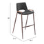 Banco Alto para Comedor de Empresa - ZUO DESI 53x55 101697 - Varios Colores - Asiento y Respaldo Tapizados en Piel Sintética - 101697 - Zuo - NOGAL BEAT - Banco Comercial