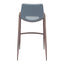 Banco Alto para Comedor de Empresa - ZUO DESI 53x55 101698 - Varios Colores - Asiento y Respaldo Tapizados en Piel Sintética - 101698 - Zuo - NOGAL BEAT - Banco Comercial