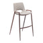 Banco Alto para Comedor de Empresa - ZUO DESI 53x55 101699 - Varios Colores - Asiento y Respaldo Tapizados en Piel Sintética - 101699 - Zuo - NOGAL BEAT - Banco Comercial