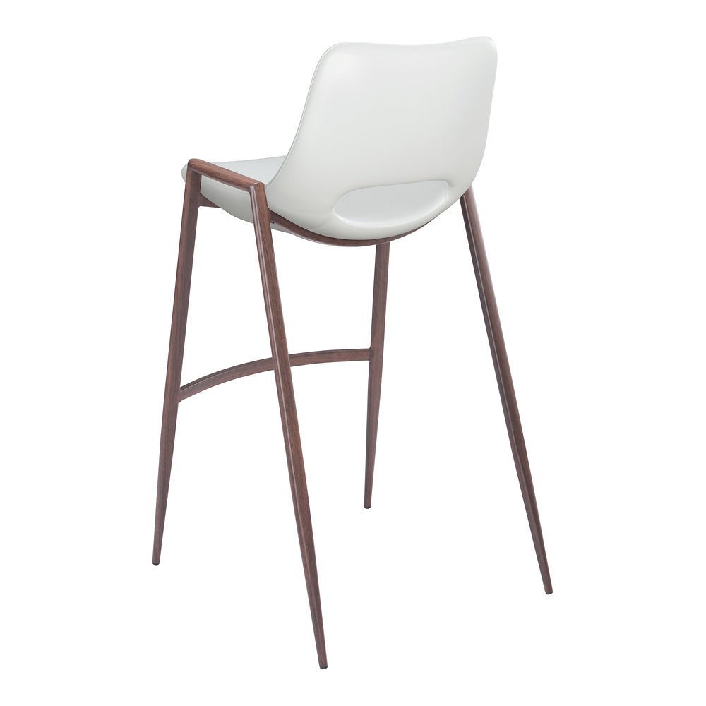 Banco Alto para Comedor de Empresa - ZUO DESI 53x55 109070 - Varios Colores - Asiento y Respaldo Tapizados en Piel Sintética - 109070 - Zuo - NOGAL BEAT - Banco Comercial