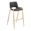 Banco Alto para Comedor de Empresa - ZUO DESI 53x55 109555 - Varios Colores - Asiento y Respaldo Tapizados en Piel Sintética - 109555 - Zuo - NOGAL BEAT - Banco Comercial