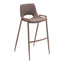 Banco Alto para Comedor de Empresa - ZUO DESI 53x55 109734 - Varios Colores - Asiento y Respaldo Tapizados en Piel Sintética - 109734 - Zuo - NOGAL BEAT - Banco Comercial