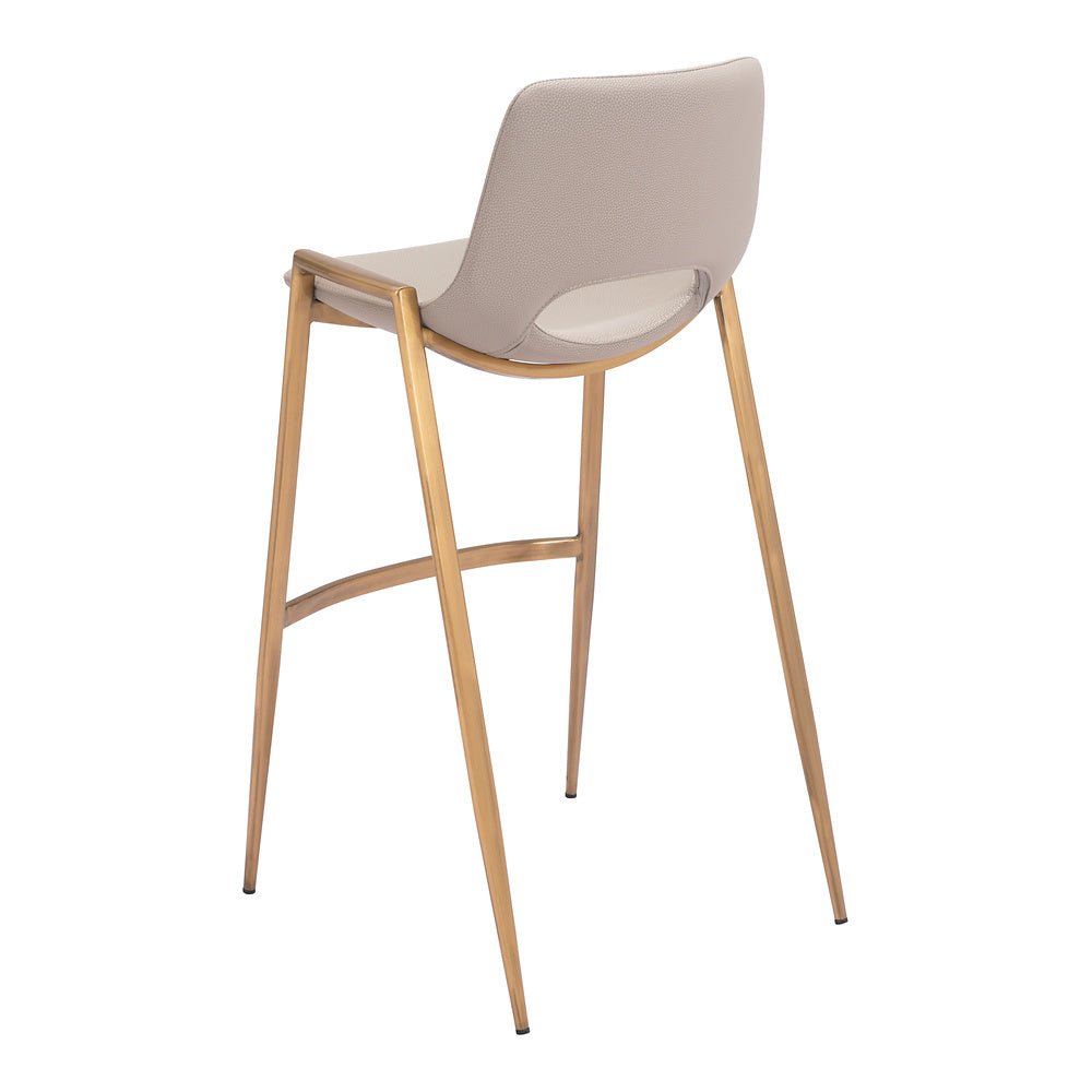 Banco Alto para Comedor de Empresa - ZUO DESI 53x55 109735 - Varios Colores - Asiento y Respaldo Tapizados en Piel Sintética - 109735 - Zuo - NOGAL BEAT - Banco Comercial