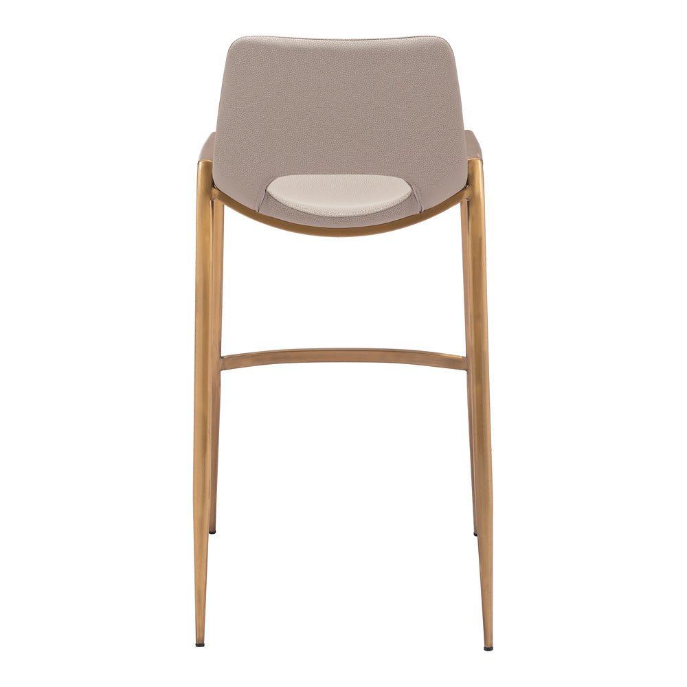Banco Alto para Comedor de Empresa - ZUO DESI 53x55 109735 - Varios Colores - Asiento y Respaldo Tapizados en Piel Sintética - 109735 - Zuo - NOGAL BEAT - Banco Comercial