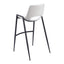 Banco Alto para Comedor de Empresa - ZUO DESI - Blanco - Asiento y Respaldo Tapizados en Piel Sintética - 109541 - Zuo - NOGAL BEAT - Banco Comercial