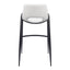 Banco Alto para Comedor de Empresa - ZUO DESI - Blanco - Asiento y Respaldo Tapizados en Piel Sintética - 109541 - Zuo - NOGAL BEAT - Banco Comercial