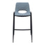 Banco Alto para Comedor de Empresa - ZUO DESI - Gris Azulado - Asiento y Respaldo Tapizados en Piel Sintética - 109542 - Zuo - NOGAL BEAT - Banco Comercial
