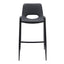 Banco Alto para Comedor de Empresa - ZUO DESI - Negro - Asiento y Respaldo Tapizados en Piel Sintética - 109540 - Zuo - NOGAL BEAT - Banco Comercial