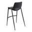 Banco Alto para Comedor de Empresa - ZUO DESI - Negro - Asiento y Respaldo Tapizados en Piel Sintética - 109540 - Zuo - NOGAL BEAT - Banco Comercial