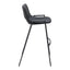 Banco Alto para Comedor de Empresa - ZUO DESI - Negro - Asiento y Respaldo Tapizados en Piel Sintética - 109540 - Zuo - NOGAL BEAT - Banco Comercial