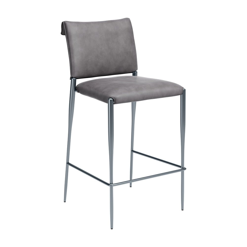 Banco Alto para Comedor de Empresa - ZUO FREESIA - Varios Colores - Asiento y Respaldo Tapizados en Piel Sintética - 111155 - Zuo - NOGAL BEAT - Banco Comercial