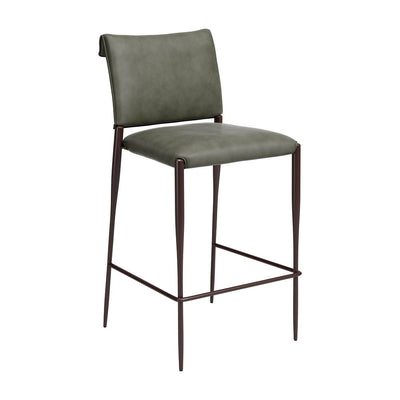 Banco Alto para Comedor de Empresa - ZUO FREESIA - Varios Colores - Asiento y Respaldo Tapizados en Piel Sintética - 111152 - Zuo - NOGAL BEAT - Banco Comercial