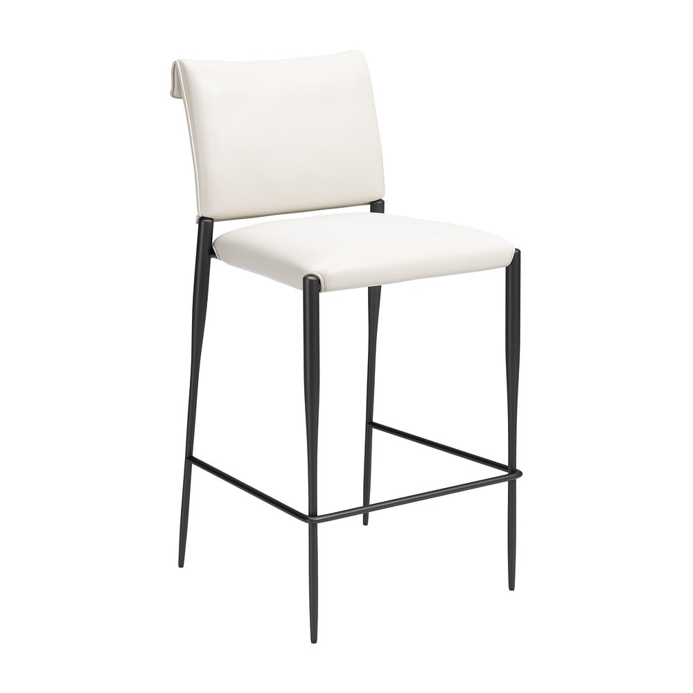 Banco Alto para Comedor de Empresa - ZUO FREESIA - Varios Colores - Asiento y Respaldo Tapizados en Piel Sintética - 111228 - Zuo - NOGAL BEAT - Banco Comercial