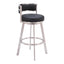 Banco Alto para Comedor de Empresa - ZUO GIMSBY - Negro - Asiento y Respaldo Tapizados en Piel Sintética - 110044 - Zuo - NOGAL BEAT - Banco Comercial