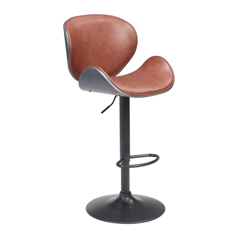 Banco Alto para Comedor de Empresa - ZUO MEYANE - Varios Colores - Asiento y Respaldo Tapizados en Piel Sintética - 110568 - Zuo - NOGAL BEAT - Banco Comercial