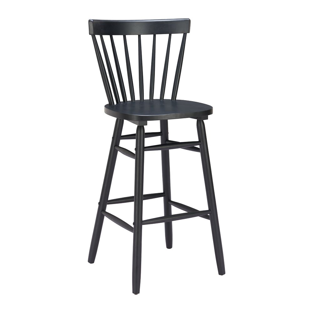 Banco Alto para Comedor de Empresa - ZUO TYCE - Negro - Asiento y Estructura en Madera de Hule Pintada - 110530 - Zuo - NOGAL BEAT - Banco Comercial