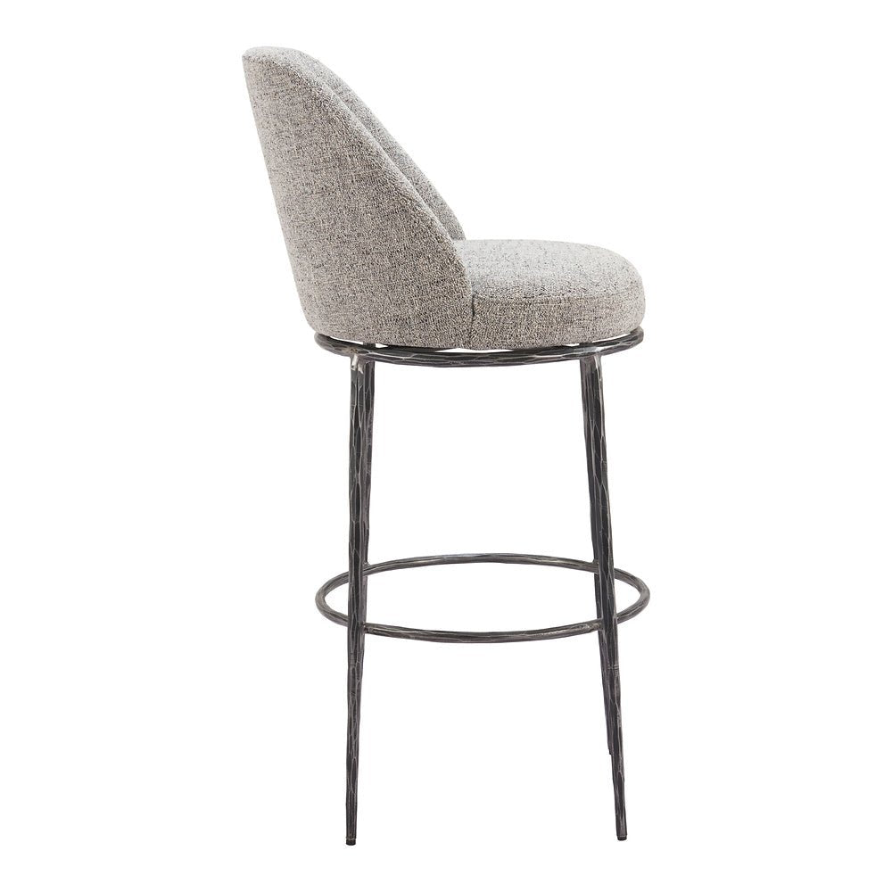 Banco Alto para Pub - ZUO NORDHAVN - Varios Colores - Asiento y Respaldo Tapizados en Tejido Texturizado - 110273 - Zuo - NOGAL BEAT - Banco Comercial