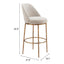 Banco Alto para Pub - ZUO NORDHAVN - Varios Colores - Asiento y Respaldo Tapizados en Tejido Texturizado - 110271 - Zuo - NOGAL BEAT - Banco Comercial