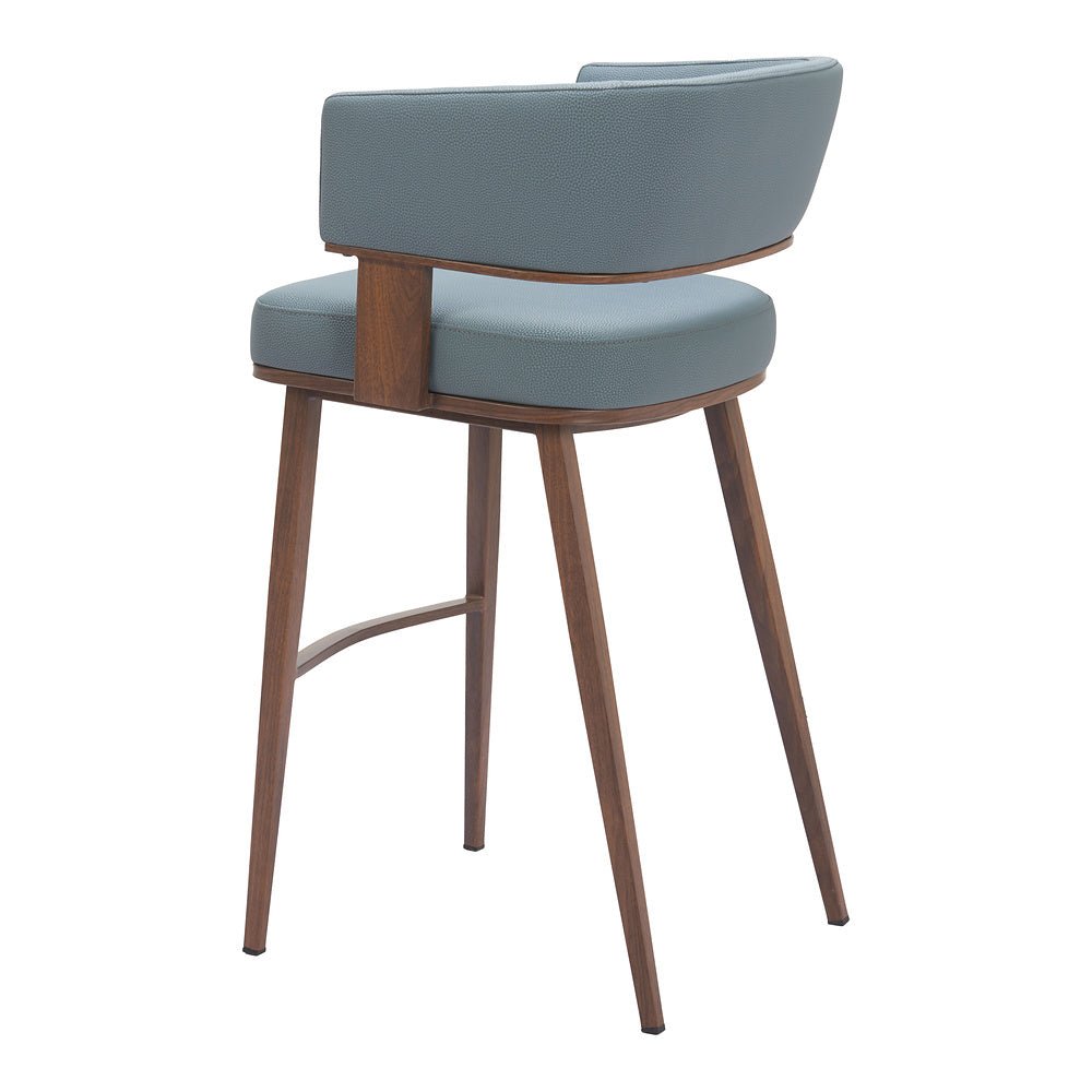 Banco Alto para Pub - ZUO POISE - Varios Colores - Asiento y Respaldo Tapizados en Piel Sintética - 110329 - Zuo - NOGAL BEAT - Banco Comercial