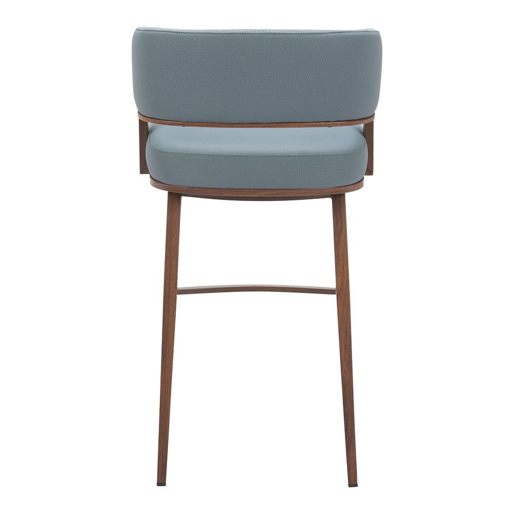 Banco Alto para Pub - ZUO POISE - Varios Colores - Asiento y Respaldo Tapizados en Piel Sintética - 110329 - Zuo - NOGAL BEAT - Banco Comercial