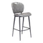 Banco Alto para Pub - ZUO TERRENCE - Vintage Gris - Asiento y Respaldo Tapizados en Piel Sintética - 109340 - Zuo - NOGAL BEAT - Banco Comercial