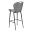 Banco Alto para Pub - ZUO TERRENCE - Vintage Gris - Asiento y Respaldo Tapizados en Piel Sintética - 109340 - Zuo - NOGAL BEAT - Banco Comercial