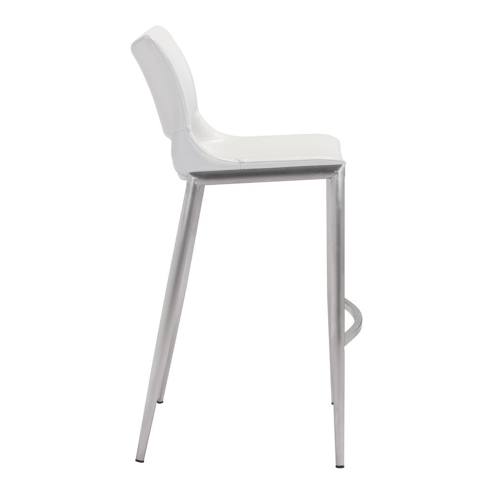 Banco Alto para Restaurante - ZUO ACE 53x55 101283 - Varios Colores - Asiento y Respaldo Tapizados en Piel Sintética - 101283 - Zuo - NOGAL BEAT - Banco Comercial