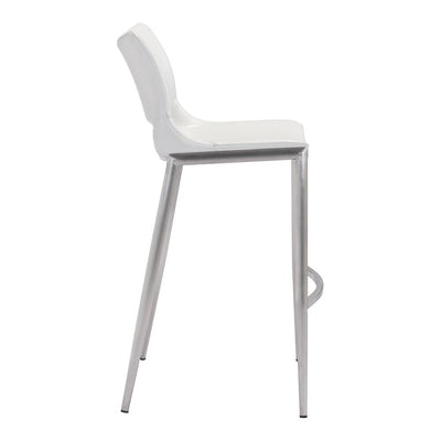 Banco Alto para Restaurante - ZUO ACE 53x55 101283 - Varios Colores - Asiento y Respaldo Tapizados en Piel Sintética - 101283 - Zuo - NOGAL BEAT - Banco Comercial