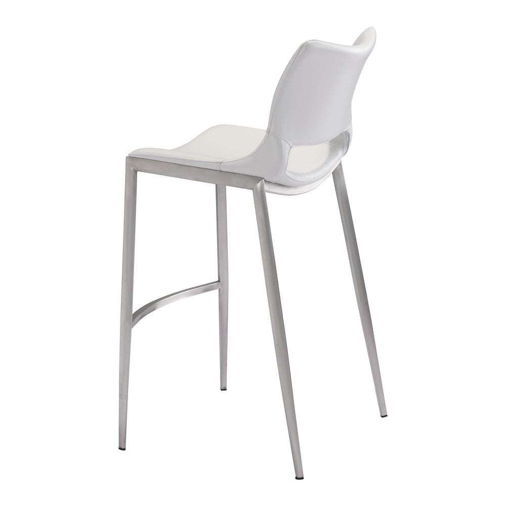 Banco Alto para Restaurante - ZUO ACE 53x55 101283 - Varios Colores - Asiento y Respaldo Tapizados en Piel Sintética - 101283 - Zuo - NOGAL BEAT - Banco Comercial