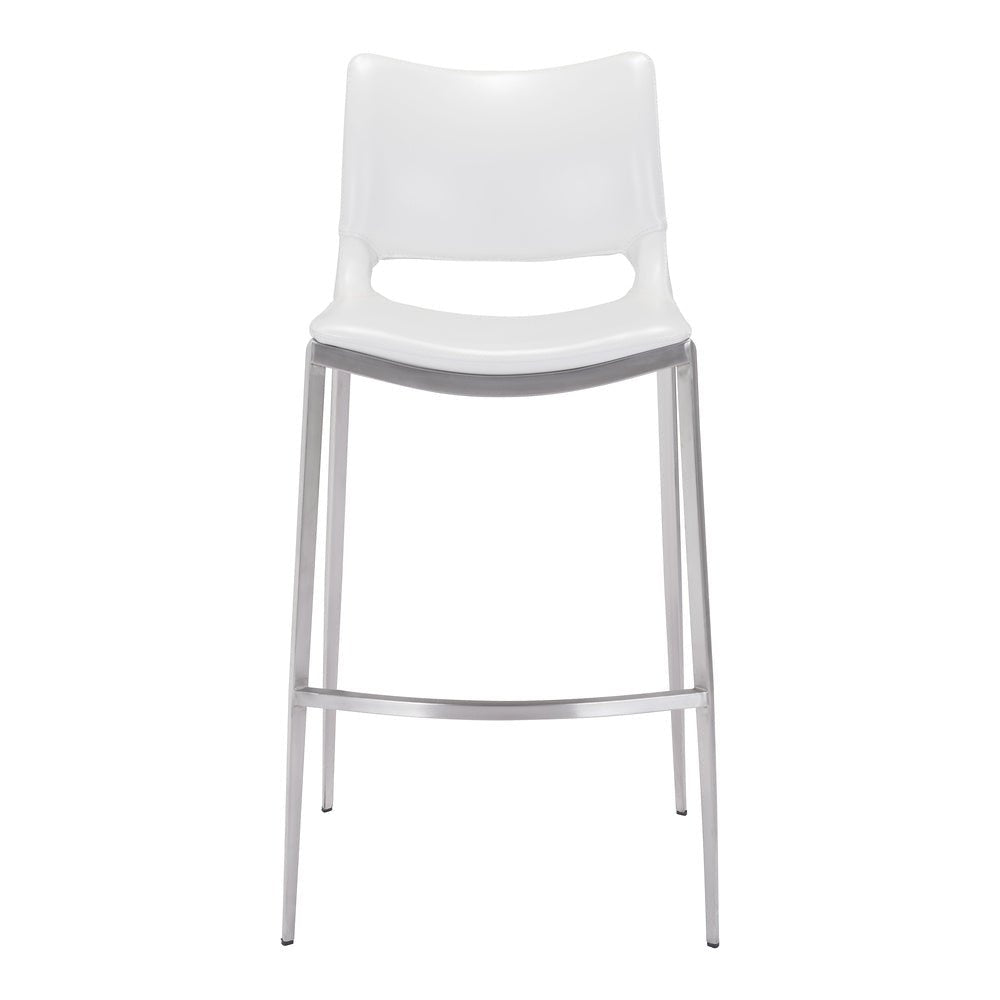 Banco Alto para Restaurante - ZUO ACE 53x55 101283 - Varios Colores - Asiento y Respaldo Tapizados en Piel Sintética - 101283 - Zuo - NOGAL BEAT - Banco Comercial