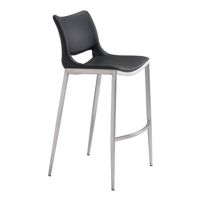 Banco Alto para Restaurante - ZUO ACE 53x55 101284 - Varios Colores - Asiento y Respaldo Tapizados en Piel Sintética - 101284 - Zuo - NOGAL BEAT - Banco Comercial