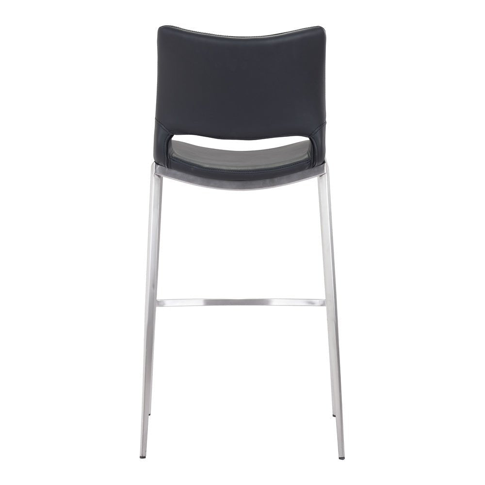 Banco Alto para Restaurante - ZUO ACE 53x55 101284 - Varios Colores - Asiento y Respaldo Tapizados en Piel Sintética - 101284 - Zuo - NOGAL BEAT - Banco Comercial